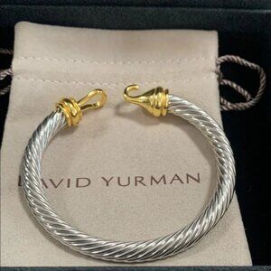 David Yurman Silver and Gold Cable Bracelet